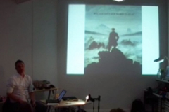 Armin Medosch showing and image of waves and romantic art by Casper David Friedrich
